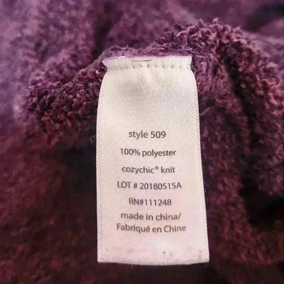 Barefoot dreams Cozychic purple plush Adult robe size 1 (Xs-medium) missing sash - Picture 9 of 9